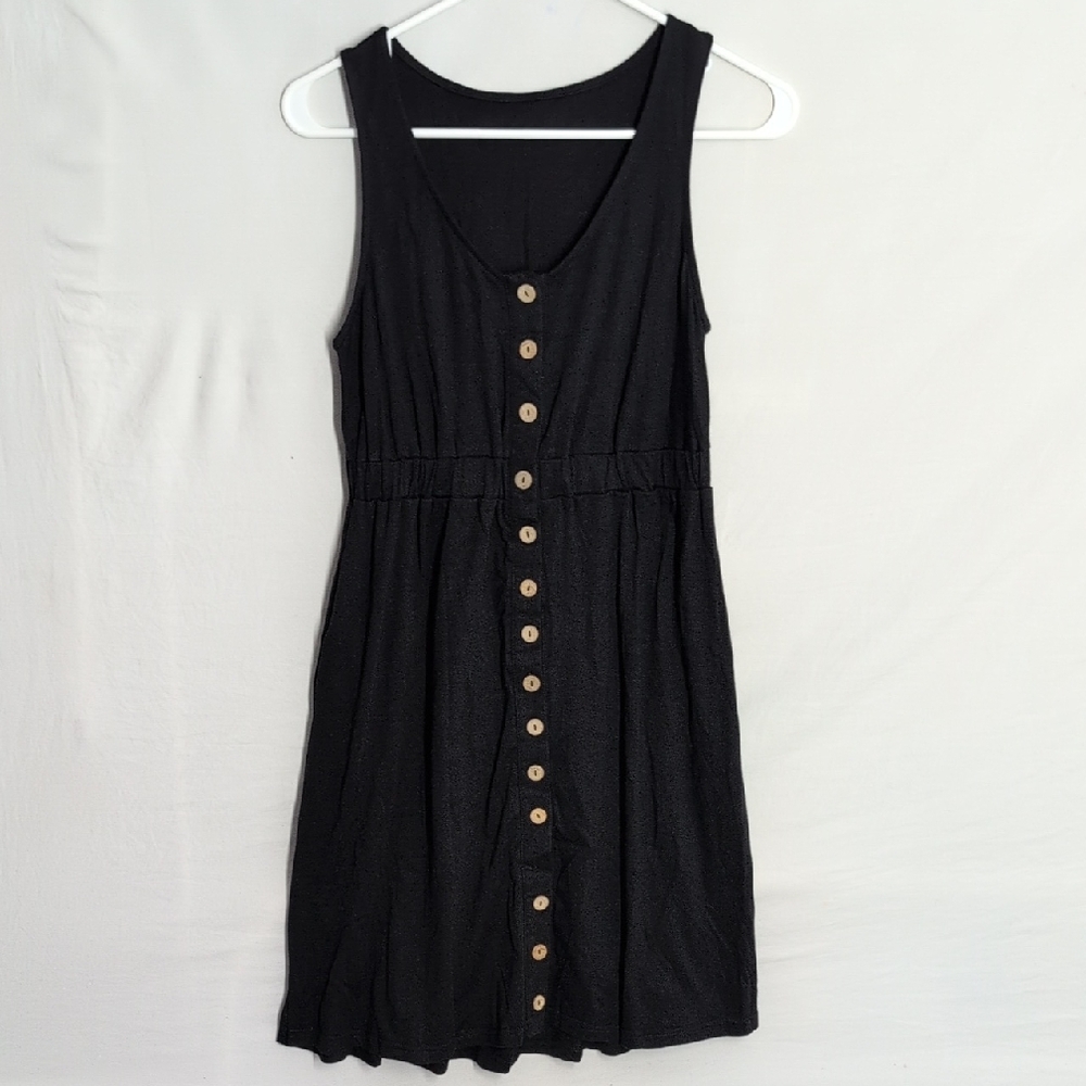 Chic Black Button-Front Mini Dress